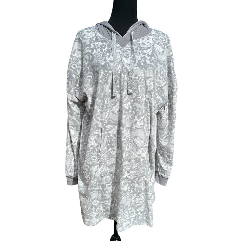 NWT Women’s gray and white hooded soft, sweatshirt by Simply Vera Wang size XL